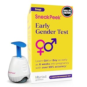 SneakPeek® – Early Gender Test Kit – Fast Results – Over 99% Accurate¹ DNA Gender Prediction – Discover Gender at 6 Weeks – Lab Fees Included (Snap)