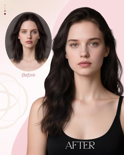 Image of Moresoo Nano Bead Hair Extensions Human Hair, Dark Brown, 16 Inch | 50g 50 Strands, Remy Hair, silky straight texture, comfortable wear for subtle length and everyday styling