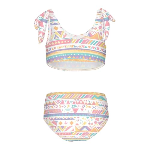 KLL Traditional Tribal Aztec Girls Two Piece Bikini Set Quick-Dry Bathing Suit Swimming Suits Adjustable Shoulder Strap2