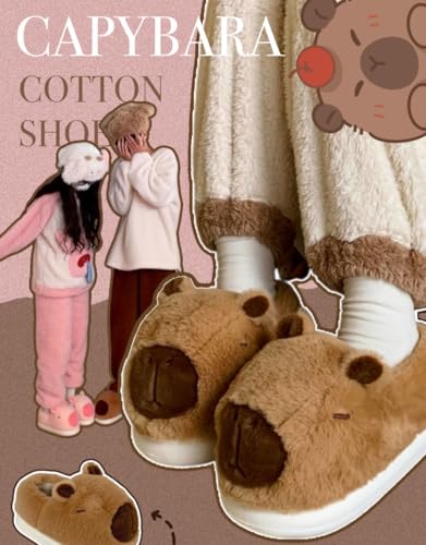 Plush Capybara Slippers Cute House Slippers for Women Girls Capy-Lovers - Wearable Blanket Bath Robe with Comfort Wear Warm Memory Foam Cloud Slides Non Slip Sole Kawaii Animals Christmas Gift Sets4