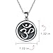 Bling Jewelry Circle Disc Aum Om Ohm Sanskrit Symbol Yoga Medallion Aum Om Ohm Necklace Pendant For Women Teens Men Necklace Oxidized .925 Sterling Silver