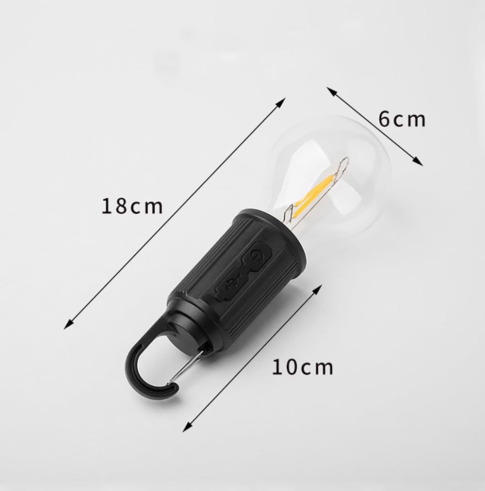 POCKETMAN 4 bombillas LED recargables Luz de camping portátil 3 modos de iluminación Adecuada para camping al aire libre, iluminación de jardín, emergencias por cortes de electricidad