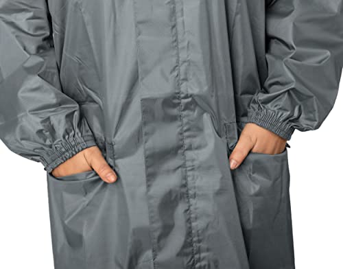 Image of THE DRY CAPE ; LET IT RAIN Women's Waterproof Rain Coat | Packable, Full Length with Hood & Pockets | Urban Commuter Rainwear