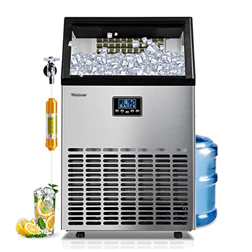 GUINJO Kommerzielle Eismaschine, 165 lbs/24 Std, 45 Würfel/Zyklus, Eisgrößenkontrolle, 24 Std. Timer, freistehende… – Bild 4