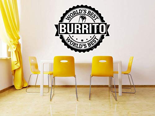 Amazon Com Vinyl Sticker World S Best Burrito Mexican Food Tacos Restaurant Logo Sign Stamp Emblem Cafe Kitchen Mural Decal Wall Art Decor Sa2712 Handmade