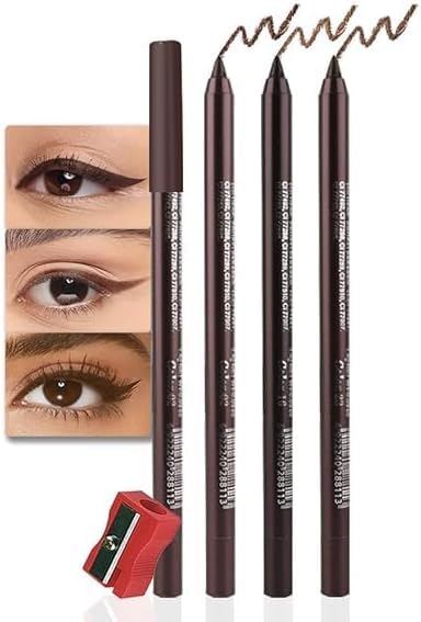 3 Pcs Colorato Gel Glitter Eyeliner,Eyeliner impermeabile Labbra Liner Ombra occhi Matite sopracciglia Penna Eye Makeup (02#+16#+23#)