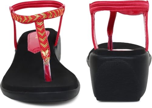 Image of Action Women's Suede Ankle Strap Sandals| Black with Gold Chevron Pattern| Stiletto Heel Black