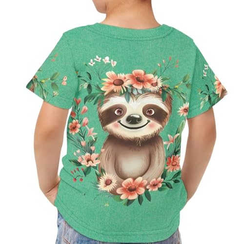 Image of JEOCODY Boys Girls Graphic Tees Funny 3D Printed Short Sleeve T-Shirts 3-16T