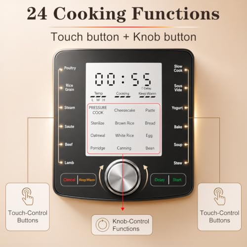 Image of Fullwill 6QT Electric Pressure Cooker with 24 Presets,Olla de Presion