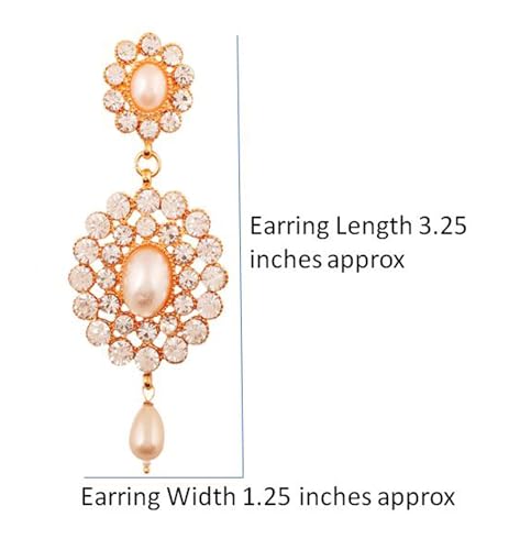 Touchstone "Hollywood Glamour Oscar Collection " Indian Crystals Dazzling Bridal Jewelry Chandelier Earrings For Women4