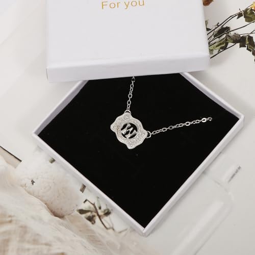Belt Buckle Necklace Western Style Initial Letter Pendant Necklace, Decorative Belt Buckle Frame Design