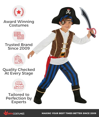 Disfraz pirata niño pequeño negro y blanco miniatura 6
