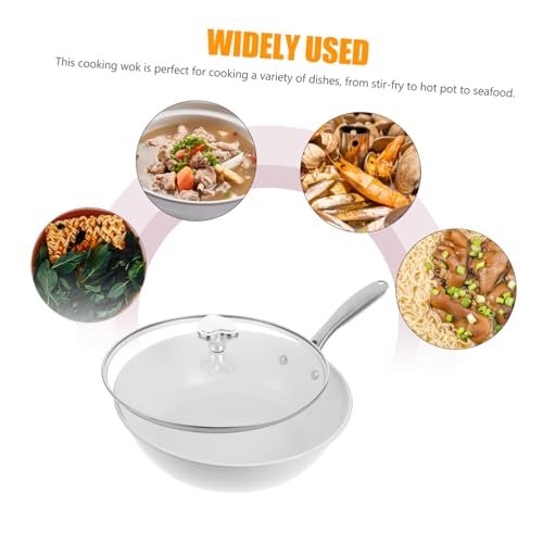 Wok de cerámica con tapa y mango ergonómico miniatura 3