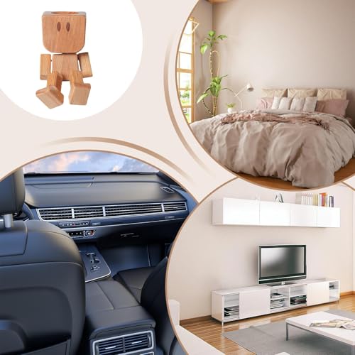 Générique en Bois À Pieds Tremblants,Figurine Décorative Fait Main pour Tableau De Bord | Articles de Collection pour Intérieur Auto Ornements Bureau Camion Berline Camping-Car – Image 5