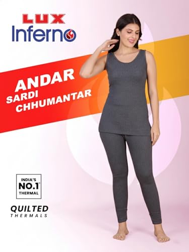 Image of Lux Inferno Women's Thermal Slip Vest | Sleeveless Round Neck Warm Innerwear Top