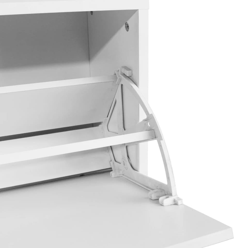 vidaXL Banco Zapatero de Color Blanco Dimensiones 80 x 24 x 45 cm Material: MDF