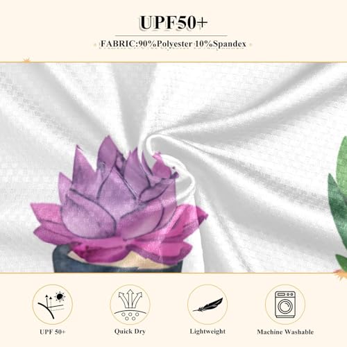 Cactus Plants White Boy's Rash Guard Swim Shirt Long Sleeve Sun Shirt for Beach Pool Sport UPF50+4