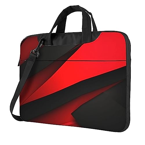 Sac à bandoulière pour ordinateur portable imprimé rouge et noir aux finitions soignées