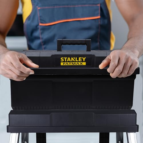 Image of STANLEY FMST81083-1 150 kg Load Capacity Heavy-Duty Portable Plastic Work Step Tool Box, 25 inch
