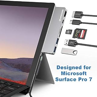 Surface Pro 7 USB C Hub, HOGORE 6-in-2 Surface Pro Adapter Dock