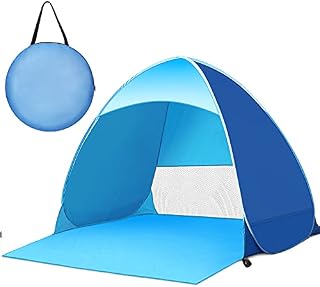 Zenoplige Pop Up Tent, UPF 50+ Beach Tent for 1-3 Person, Foldable Outdoor Lightweight Waterproof Beach Tent Sun Shelter, Beach Tent Pop Up for Adults, Baby, Pets with Carry Bag