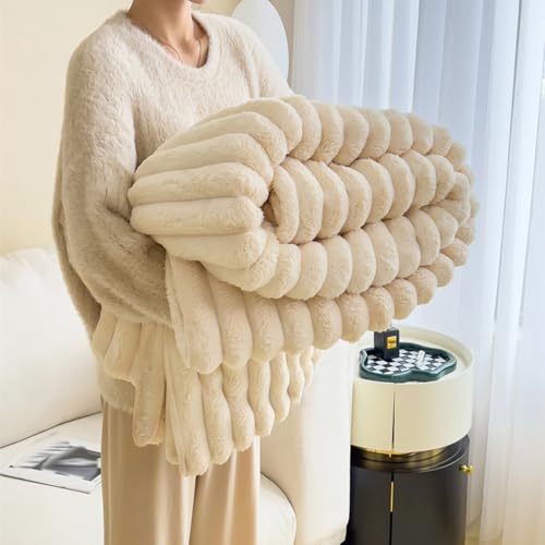 Generisch Kuscheldecke Flauschig 70x100CM,Herbst Decke Für Baby,Weiche Plüsch Bettdecke,Sofadecke,Autodecke,Flanell Wärmedecke,Couchdecke,Wohndecke Herbstdecke für Couch Bett Sofa（Khaki）
