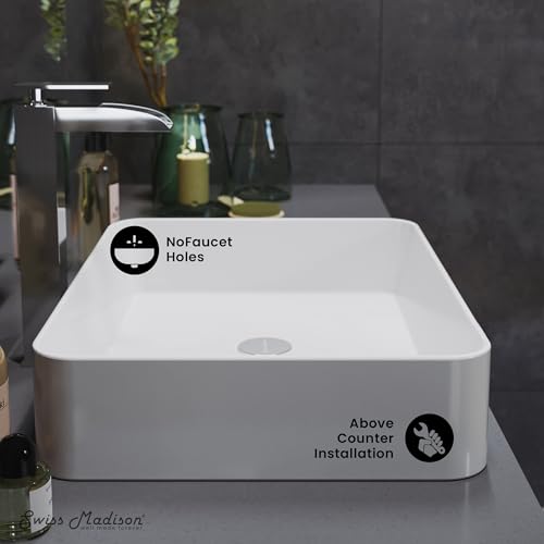 Image of Swiss Madison SM-VS230 Concorde 14.5 inch Rectangle Ceramic Vessel Sink
