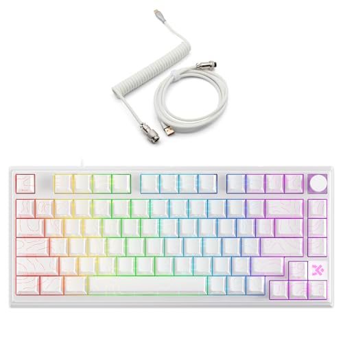 Clavier magnétique hotswap HE75 Glacier Skyloong avec touches PBT et bouton de volume