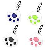 AirTags Silicone Case Compatible with Apple AirTags 2021, 4 Pack Anti-Lost Protective Cover with Keychain Holder, Cute GPS Tracker Cover for Car Pet Cat Dog iPhone AirPods Phone Accessories Set