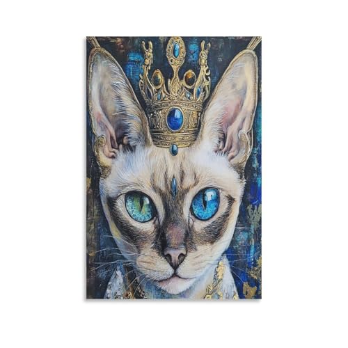 Cuadro en lienzo gato esfinge pintura mural póster decorativo salón dormitorio 50x75