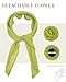 JENSVOIR Scarf for Women, Light Green Flower Rose Chiffon Neck Scarf Light Soft Fashion Scarves Neckerchief Hair Band