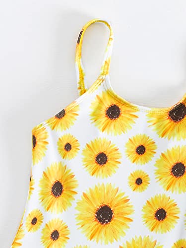 WDIRARA Toddler Girl's Floral Print One Piece Swimsuit with Beach Skirt Cute Bathing Suits3