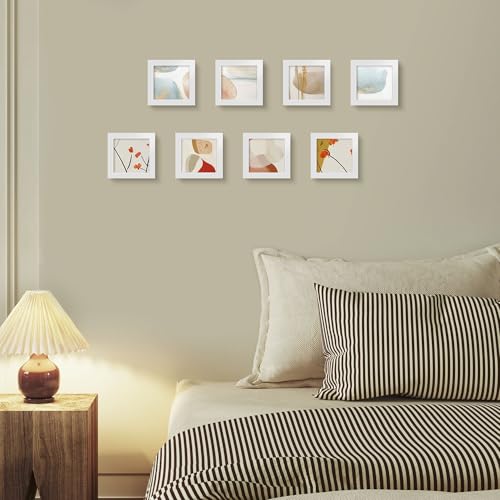 Image of LaVie Home 4x4 Picture Frame White Set of 10, Display 4 x 4 Picture, Photo Frame Collage for Wall Gallery or Table Deco, Hanging or Tabletop Display