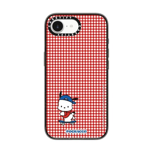 CASETiFY �C���p�N�g iPhone 17e / 16e �P�[�X [Sanrio Puppy Pals Co-lab/MagSafe�Ή�/���^ �y��/�ϏՌ�] - Pochacco with you Custom Case - Checkered -
