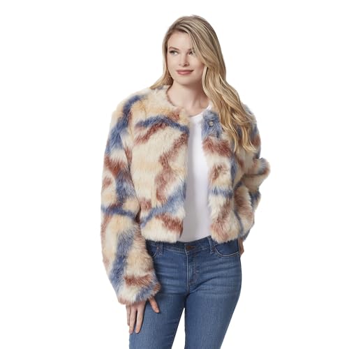 Manteau en fausse fourrure premium à fermeture bouton-pression