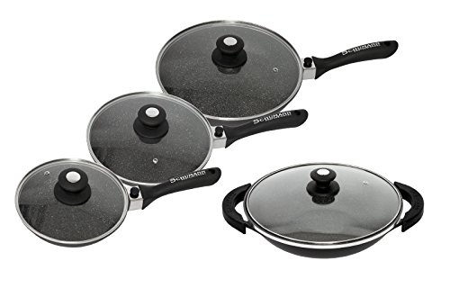 SCHUMANN PROFESSIONNEL SLO0000045 Poêle 3 Pièces Diamètre 20/24/28 cm Moove Black + Wok Diamètre 32 cm Cover