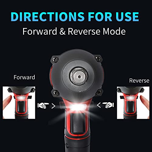 Manusage Cordless Impact Wrench - 20V Max Torque 260 Ft-Lbs (350N.m), Brushless Power, 2.0Ah Li-Ion Battery & Fast Charger, 5 Sockets Included - Ideal For Automotive And Home Repairs #TOP2