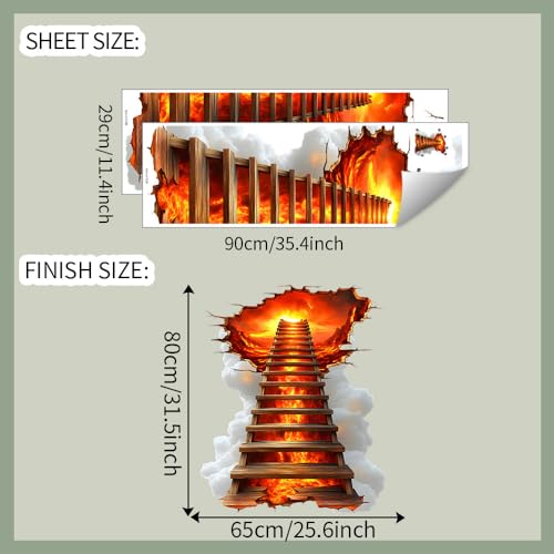 Vinilo Decorativo 3D Volcán Lava Puente Flame Lava miniatura 3
