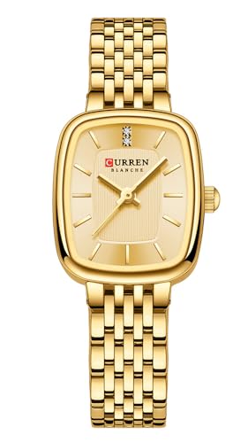 Montre dorée pour femme FANMIS carrée vintage avec accessoires inclus