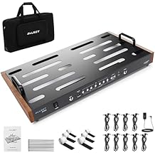 ALLSET AP-100 Powered Pedalboard | Built-in Isolated Power Supply with 10 Noise-Free Outputs | 24-Inch Large Metal Board for Guitar/Bass Effects in Live & Studio