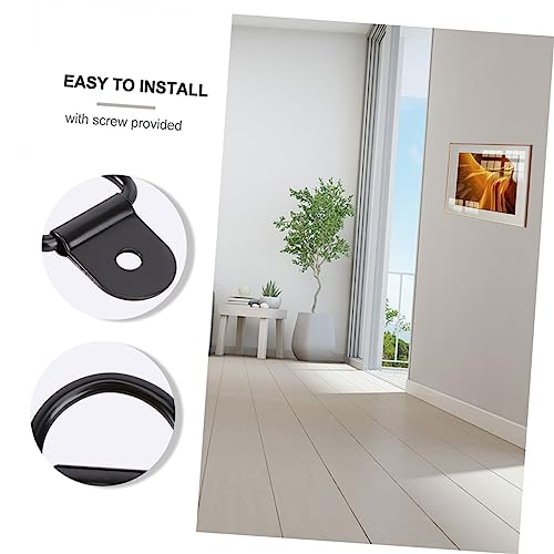Image of Angoily 60pcs Black D-Ring Buckle Hooks Sturdy Hanging Hardware for Picture Frames d Hooks Strong Adhesive