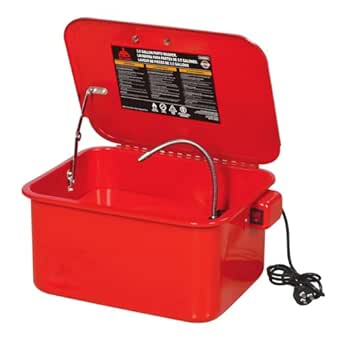 3.5 Gallon Capacity Portable Steel Cabinet Parts Washer with 110V Electric Pump, Red