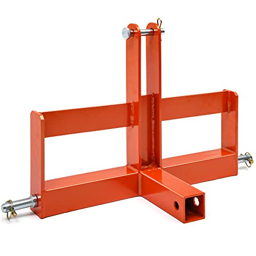 Image of YITAMOTOR 3 Point Quick Hitch with 2 inch Receiver for Category 1, 3 Pt Tractor Trailer Hitch Drawbar Adapter Attachments with Suitcase Weight Brackets