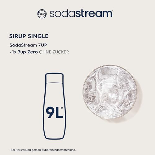 SodaStream Sirup 7UP Zero Zucker - 1x Flasche ergibt 9 Liter Fertiggetränk, Sekundenschnell zubereitet und immer frisch, 440 ml