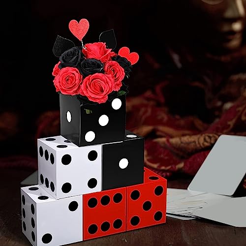 Jexine 15 Pcs Dice Boxes 7 X 7 X 7 Inches Bulk Casino Theme Party Decorations Three Dimensional Dice Decor Dice Boxes For Centerpieces Game Night Las Vegas Party Supplies (Multicolor) #TOP4