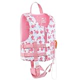 MoKo Swimming Vest for Kids 27-46 lbs, Clearance Children Swim Vests Water Activity Equipment Cute Pattern Watersports Swimming Device for Toddlers Boys Girls, M Size, Pink Whale