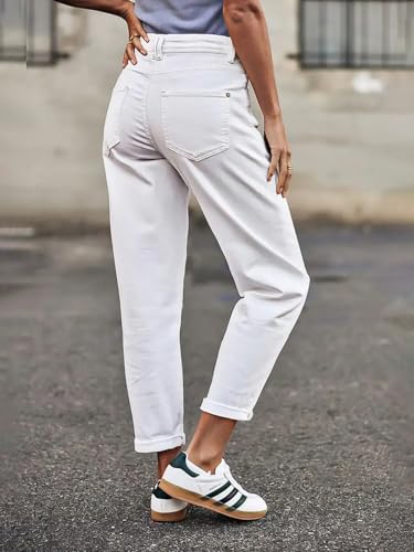 Flamingals High Waisted Straight Leg Jeans Women Slim Casual Crop Pants2