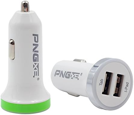 PNGXE 2.4A/24W 2port Dual Usb Car Charger Adapter Portable Fast Compatible for Iphone, Ipad Air 2, Samsung Galaxy S6 / S6 Edge, Nexus, HTC M9, Motorola, Nokia Huawei, GPS, Tablets and More (Green)