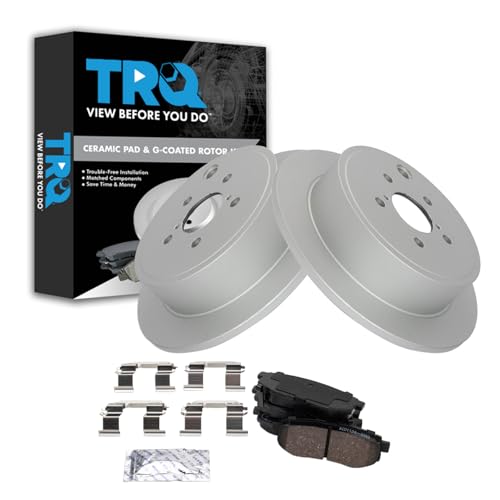 Image of TRQ Rear Brake Pad and Rotor Set Ceramic Compatible with 2010-2014 Subaru Legacy 2013-2015 BRZ