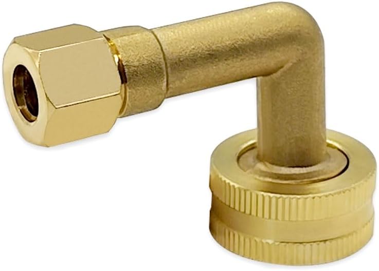 Hooshing 3/8" Comp x 3/4" GHT Female Thread Brass Dishwasher Inlet Swivel Elbow Hose Fitting